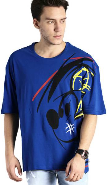Kook N Keech Disney Printed Men Round Neck Blue T-Shirt