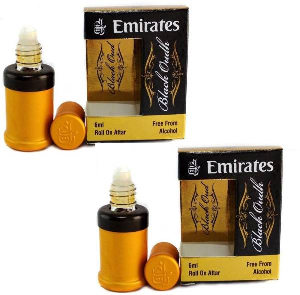 Emirates Black Oud Floral Attar LONG LASTING PACK OF 2 PC Floral Attar