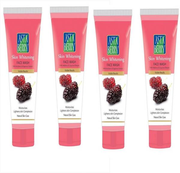 ASTABERRY Skin Whitening face wash (With Mulberry & Liquorice Extraxt) Pack of 4 Face Wash