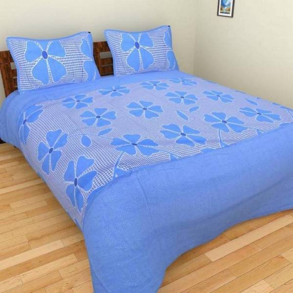 BOMBY DYING 140 TC Microfiber Double 3D Printed Flat Bedsheet