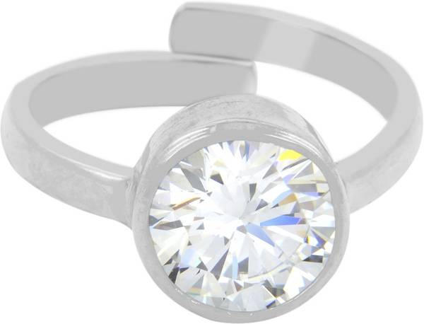 Gems Jewels Online 5.00 Carat Zircon Stone Zircon Silver Plated Ring
