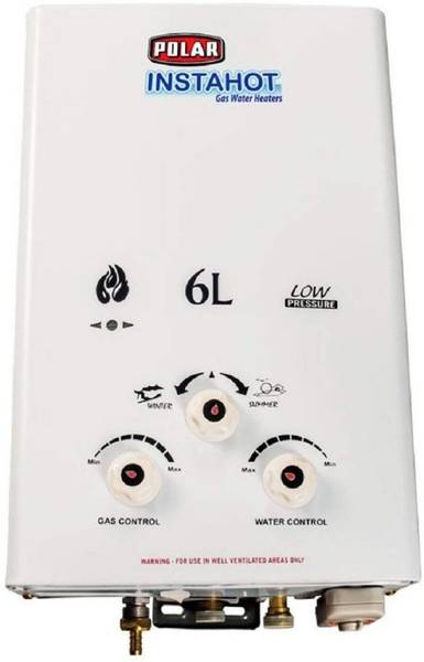 Polar 6 L Gas Water Geyser (6 Liter Instahot Gas Geyser, White)