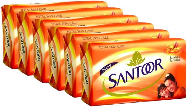 Santoor Soap Sandal & Turmeric 125g x 6