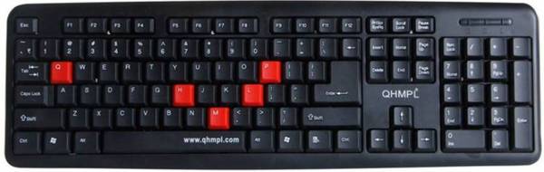 QHMPL QHM7403 USB PS2 Multi-device Keyboard (Black) Wired USB Multi-device Keyboard