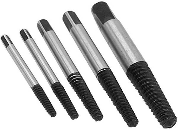 uptodateprouducts 5Pcs/set Steel Broken Speed Out Damaged Screw Extractor Drill Bit Guide Set Broken Bolt Remover Easy Out Set Precision Screwdriver
