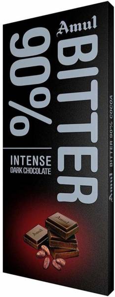 Amul Bitter 90% Chocolate, 150g (Pack of 3) By PadelaSuperStore Bars