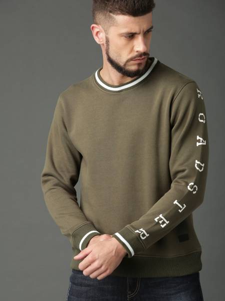Roadster full sleeve solid men's sweatshirt sales