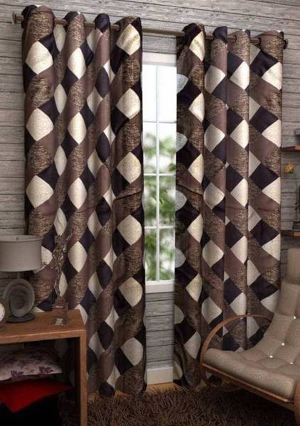 good luck textile 274 cm (9 ft) Polyester Room Darkening Long Door Curtain (Pack Of 2)