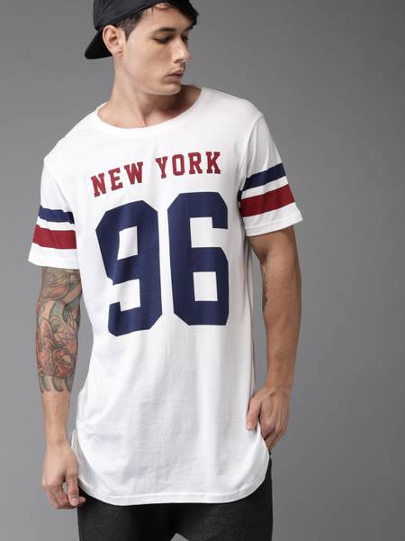 Moda Rapido Printed Men Round Neck White T-Shirt