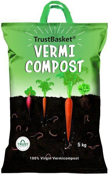 TrustBasket Organic Vermicompost Fertilizer Manure for Plants - 20 KG Manure