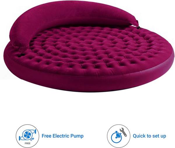 INTEX Daybed Lounge with electric pump PVC (Polyvinyl Chloride) 2 Seater Inflatable Sofa