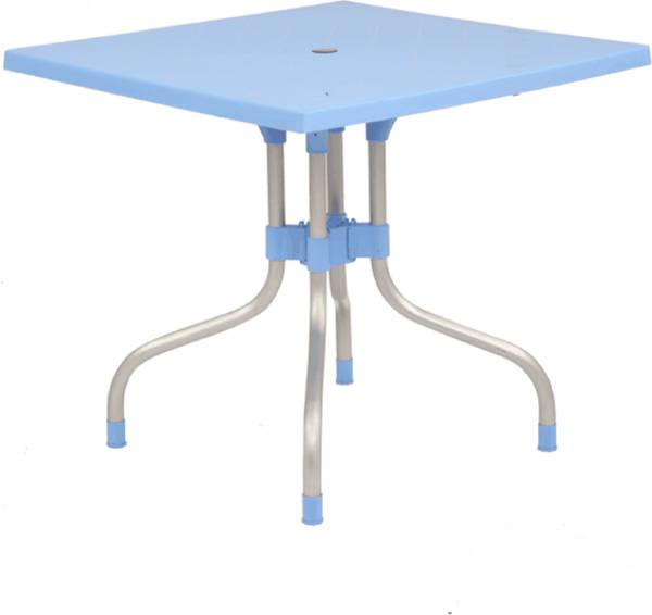 Supreme Olive Four Seater Dining Table,Soft Blue Plastic Outdoor Table