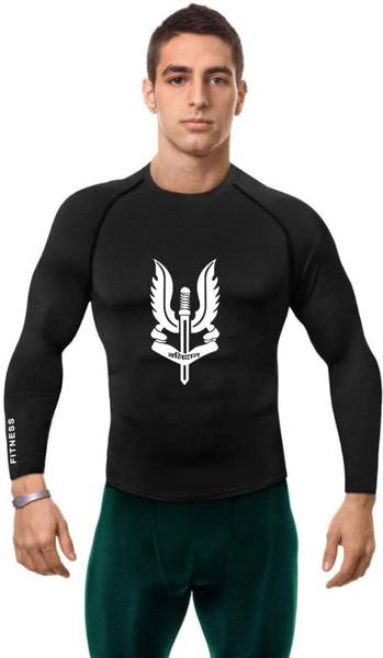 Just Rider Printed Men Round Neck Black T-Shirt