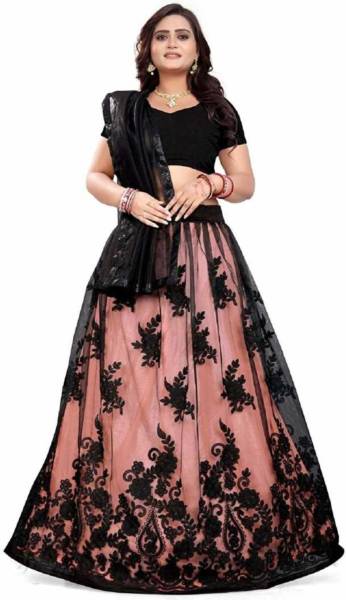 NJ FASHION Embroidered Semi Stitched Lehenga Choli