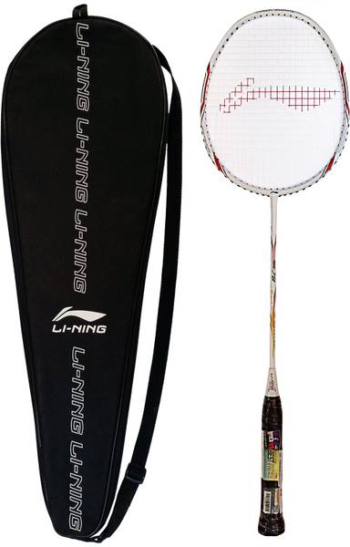 LI-NING SK78 Srikanth Kidambi Signature Strung Badminton Racquet - With Full Cover White, Red Strung Badminton Racquet