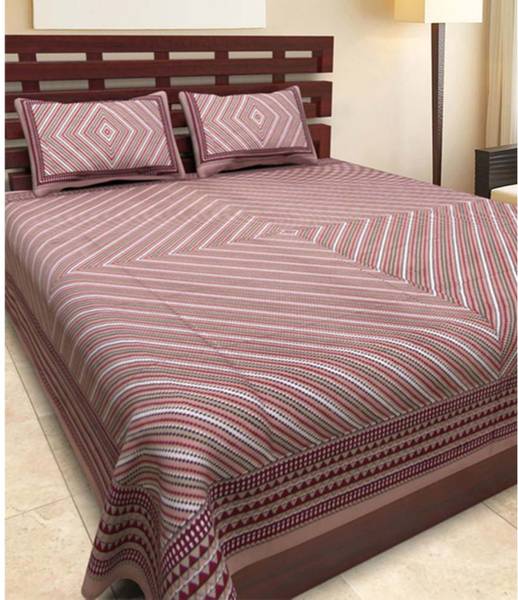 UNIQCHOICE Cotton King Flat 120 TC Printed Bedsheet