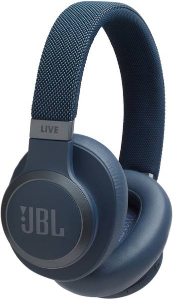 JBL Live 650BTNC Voice Enabled Active Noise Cancellation Bluetooth Headset  (Blue, On the Ear)