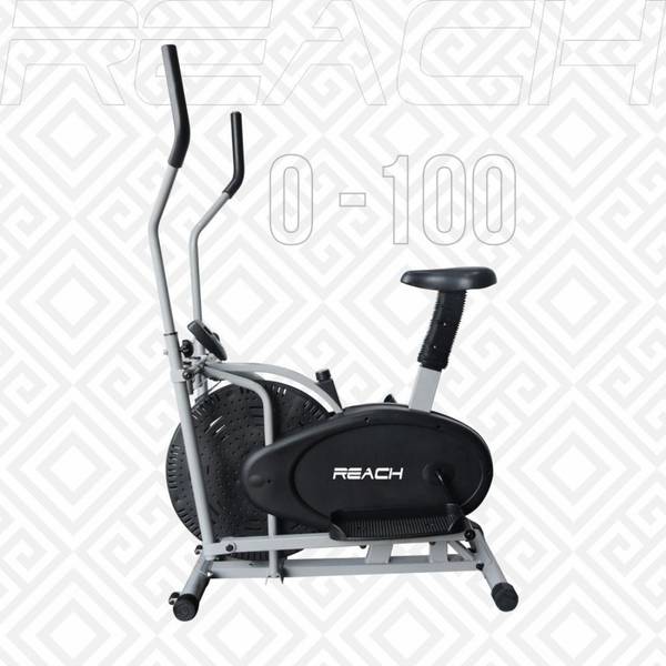 Reach O-100 Orbitrek Elliptical Cross Trainer Stationary Fitness Cycle Exercise Bike Dual-Action Stationary Exercise Bike  (Silver)