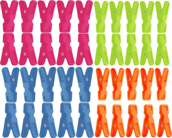 Somapa 40 Pcs Mix Color Plastic Cloth Hanging Clips Clothes Pegs for Drying,Clothes Hanger Hanging Hooks Grip Clothes Clips Clothes Pins Pegs (Multi Color) 6 cm Plastic Clothes Clips   Medium Plastic Cloth Clip