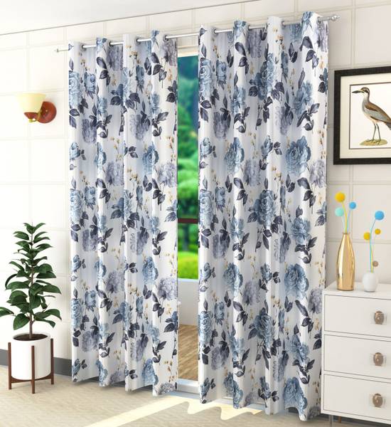 Homefab India 213.5 cm (7 ft) Polyester Room Darkening Door Curtain (Pack Of 2)