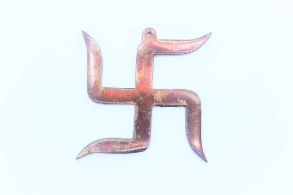 Shubh Sanket Vastu Copper Swastik Decorative Showpiece - 11 cm