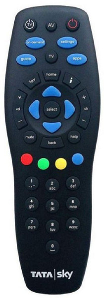 Tata Sky Tatasky 03 Dth Univeral SD / HD Set Up Box Remote Controller with Batteries (Black) Tatasky Remote Controller