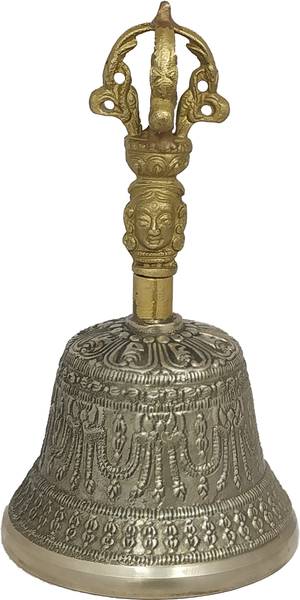 Uv Creation 6 Inch Tibetan Buddhist Bell for Meditation Brass Pooja Bell