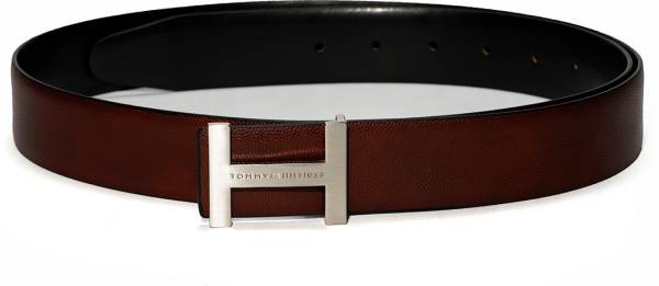 TOMMY HILFIGER Men Casual Brown Genuine Leather Reversible Belt