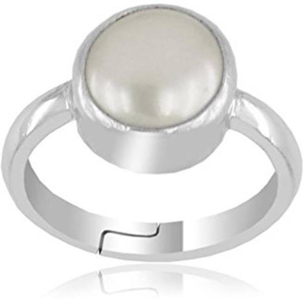Gems Jewels Online 925 Hallmark Pure Silver With Natural South See Pearl Ring Size 13 Stone Pearl Ring
