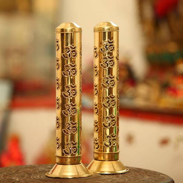 Real Craft Brass Agarbatti Stand Incense Holder Set of 2, Combo set Brass Incense Holder Set