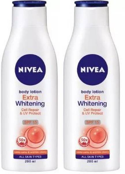NIVEA Extra Whitening Body Lotion (200ML, Pack of 2)