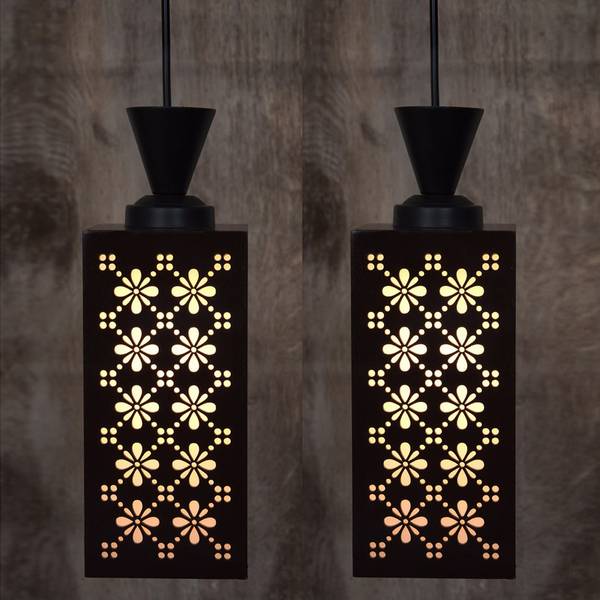 Gojeeva Wooden Hanging Lamp Style Hanging Lamp Creative Wood Pendant Light Lamp suitable for Living Room,Foyer,Bedroom,Hallway (Pack of 2) Pendants Ce...