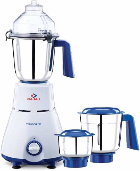 BAJAJ Typhoon Mixer Grinder 750 Mixer Grinder (3 Jars, White)