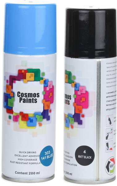 Cosmos Paints Blue & Matt Black Spray Paint 200 ml