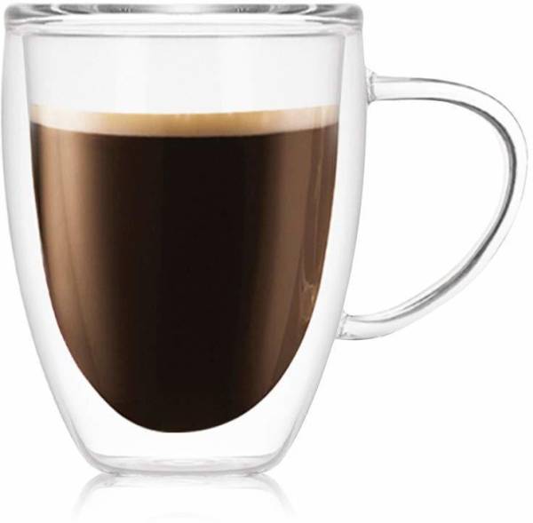 Baskety Borosilicate Coffee, 350ml Pack of 1 i03 Glass Coffee Mug