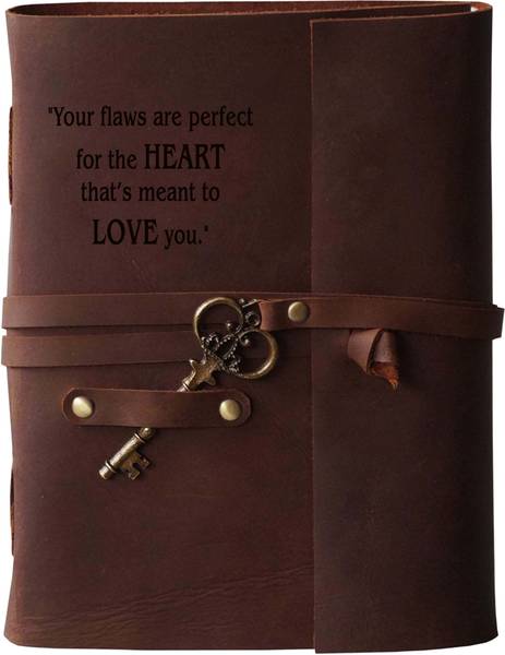 MAKENSTYLECOLLECTION Handmade Diary with Love Quotes on leather Cover A5 Diary Unruled 144 Pages