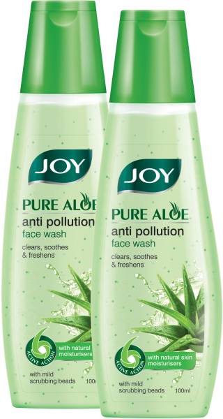 Joy Pure Aloe Anti Pollution (Pack of 2 x100ml) Men & Women All Skin Types Face Wash
