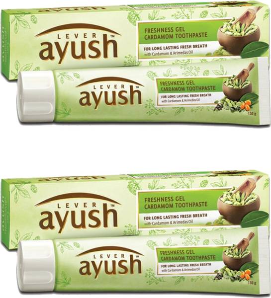 Lever Ayush freshness gel cardamom tooth paste (pack of 2) Toothpaste