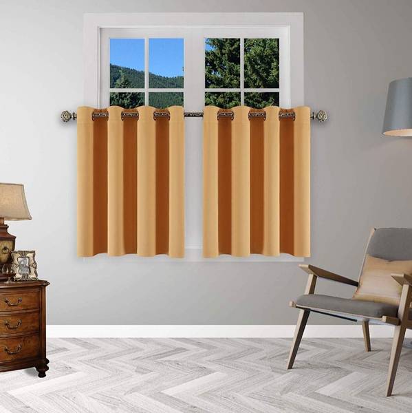 COMFY HOME 91.4 cm (3 ft) Silk Window Curtain (Pack Of 2)
