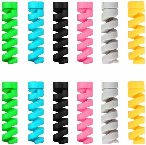 Renyke 12 pc Universal Multipurpose Spiral Charger Cable Protector Cable Protector  (Multi Color)