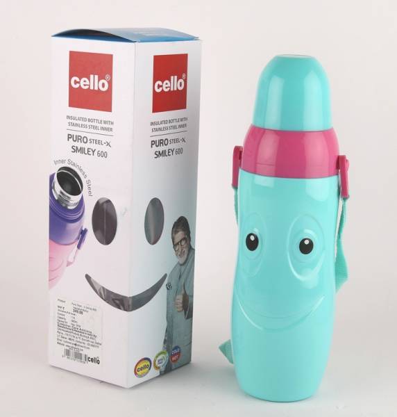 cello puro steel-x smiley 600 blue pink 600 ml Water Bag