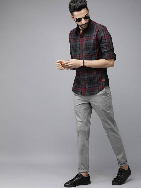 Roadster women's checkered discount casual reversible shirt