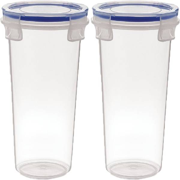 KUBER INDUSTRIES Plastic Big Glass 2 Piece Transparent Tumbler/airtight Container with Lid 500ml 500 ml Bottle