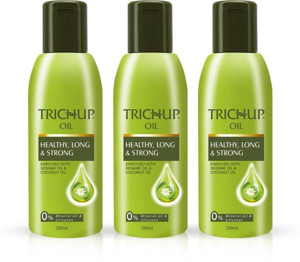 TRICHUP Healthy Long & Strong Oil 200 ml (Pack of 3) Hair Oil