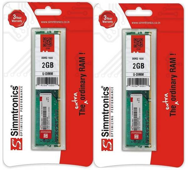 simtronics 1600 DDR3 2 GB Dual Channel PC ddr3 1600 pc 2 gb