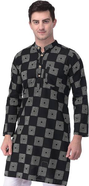 spack jerrow Men Printed Straight Kurta