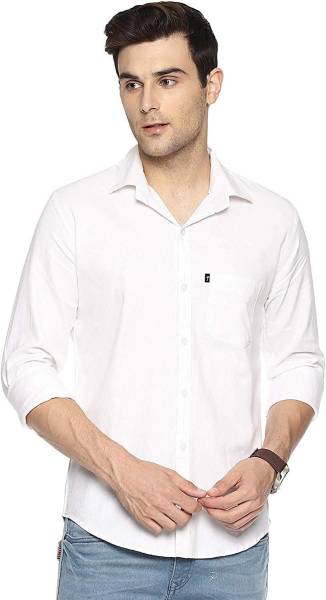 Men Solid Casual White Shirt