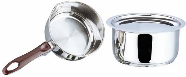 VINOD Tea Maker/Milk Pan/Tapeli/Patila/Pot Pan/Bhagona/Tope Induction Bottom Cookware Set