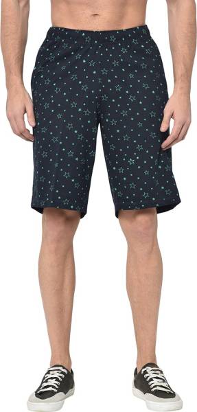 VIMAL JONNEY Printed Men Dark Blue Regular Shorts