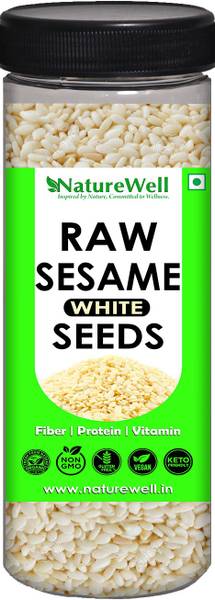 Naturewell White Sesame Seeds / White till (Raw Seeds) for Protein , Fiber , Vitamin and essential Nutrition (150g X 6) White Til